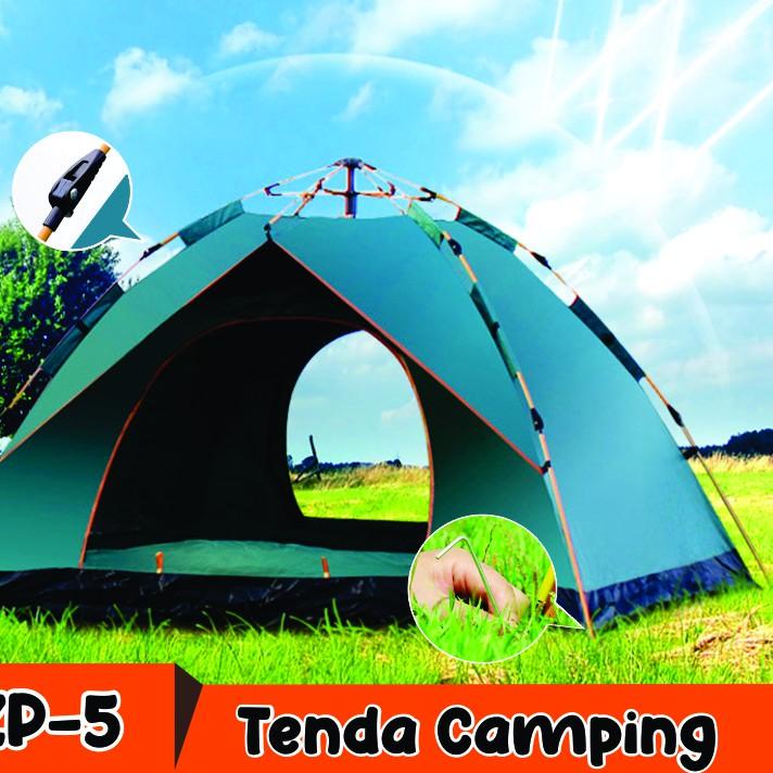 PROMO Tenda Camping Biru Kapasitas 1-3 Orang Tenda Otomatis Outdoor &amp; Indoor Tenda Gunung  -TERMURAH