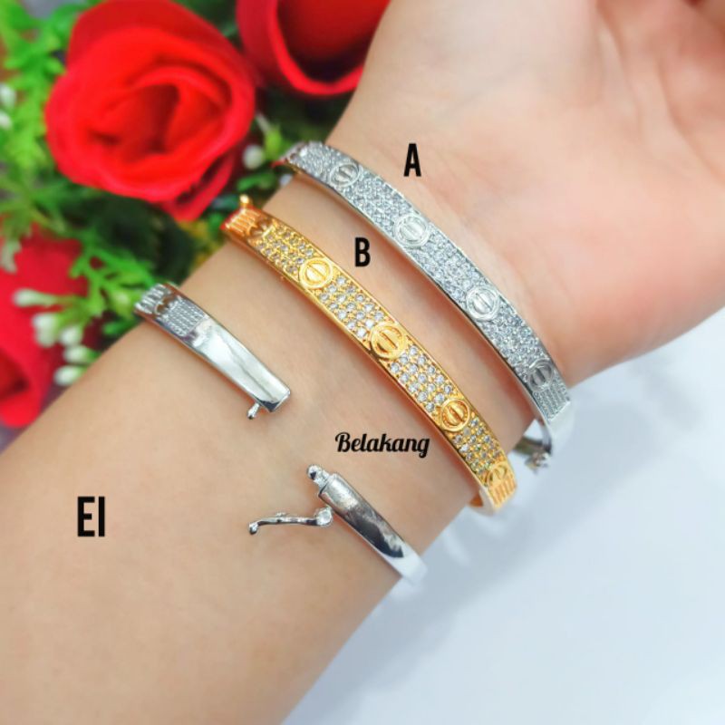 Gelang Bangkok Dewasa Permata Zircon Motif brand (COD)