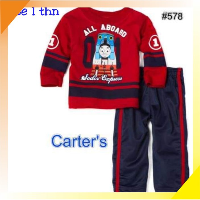Baju Piama Piyama Bayi Anak Laki-laki Motif Thomas Uk 1 thn SH14