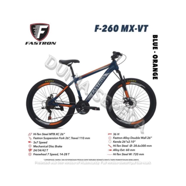 SEPEDA GUNUNG MTB 26 FASTRON 260 MX FL 3X8SP TERMURAH +BONUS ORI 100%