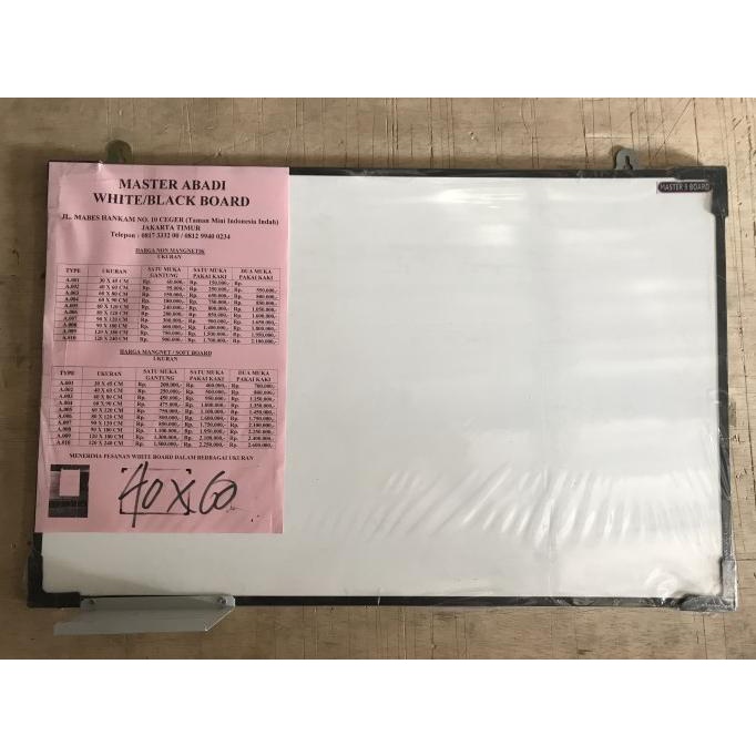 

JUAL MURAH Papan tulis putih / white board 40cm X 60cm