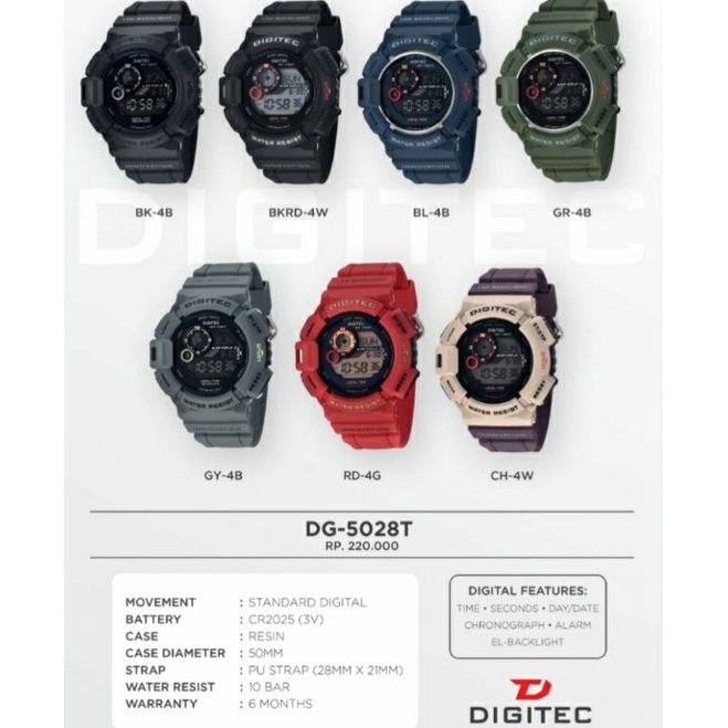 Original JAM TANGAN DIGITEC SPORT ORIGINAL DG 2028 MUDMAN Premium Kekinian