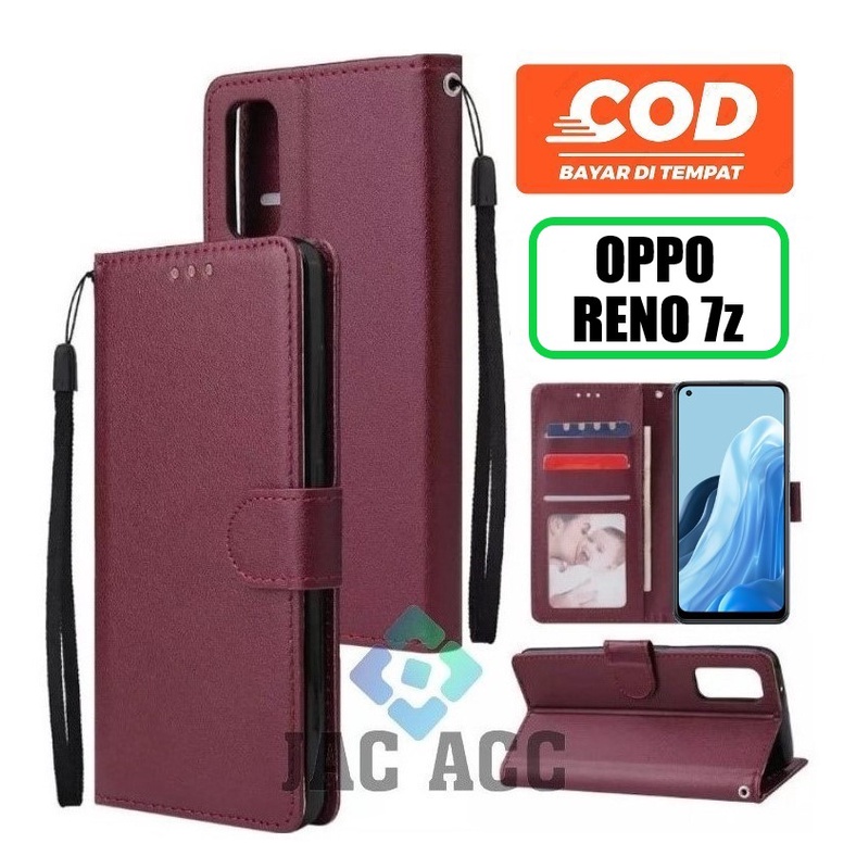 DOMPET HP UNTUK OPPO RENO 7z 5G NEW 2022 LEATHER FLIP CASE UNTUK OPPO RENO 7z 5G NEW 2022