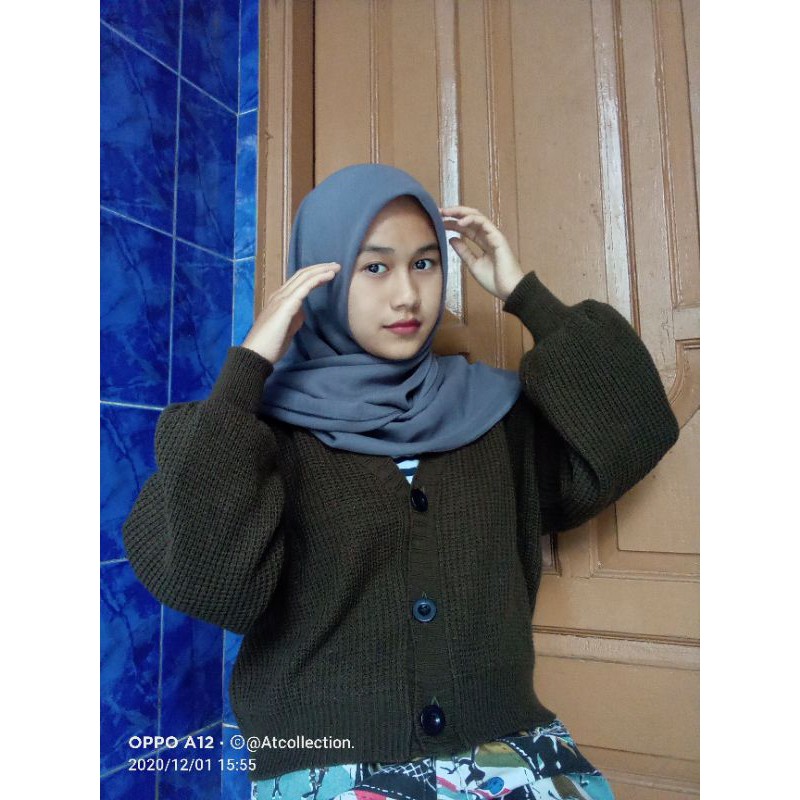 Lili Cardi kancing3/Rajut 7gauge TEBAL,