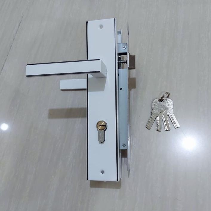 HANDLE KUNCI PINTU RUMAH SET BESAR WHITE PUTIH MINIMALIS TERLARISS...,,,,,