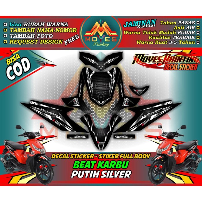 STIKER PROMO stiker beat karbu decal stiker motor beat karbu stiker beat karbu fullbody