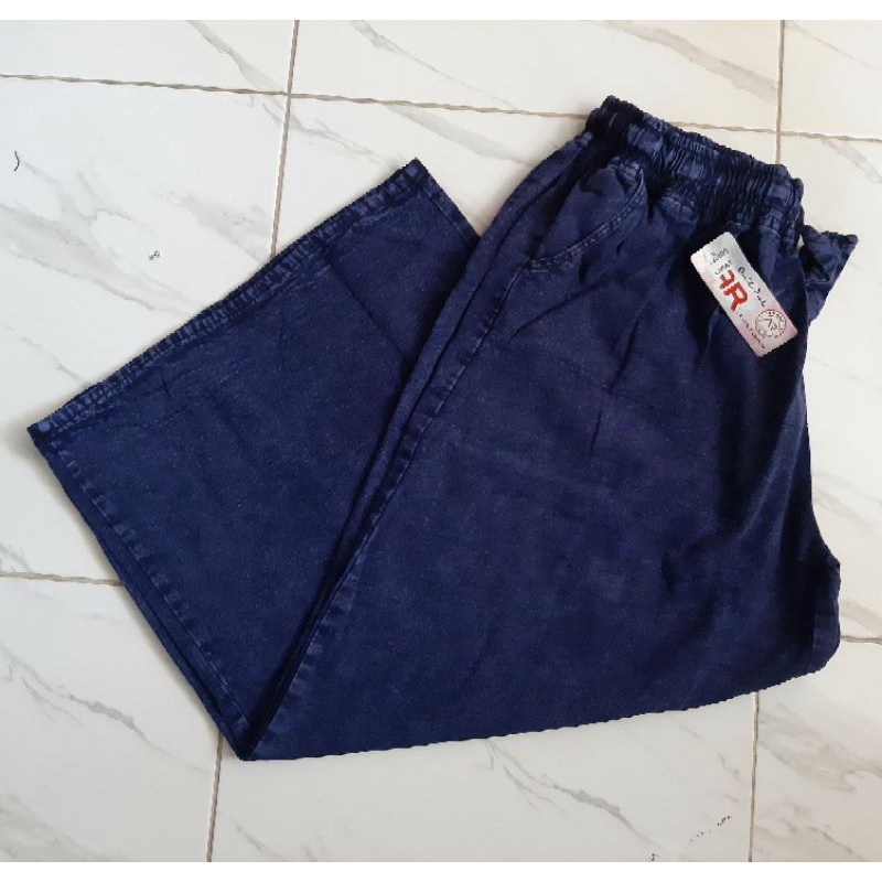 Kulot jumbo celana jeans jumbo wanita pinggang karet kulot rawis big size celana jumbo