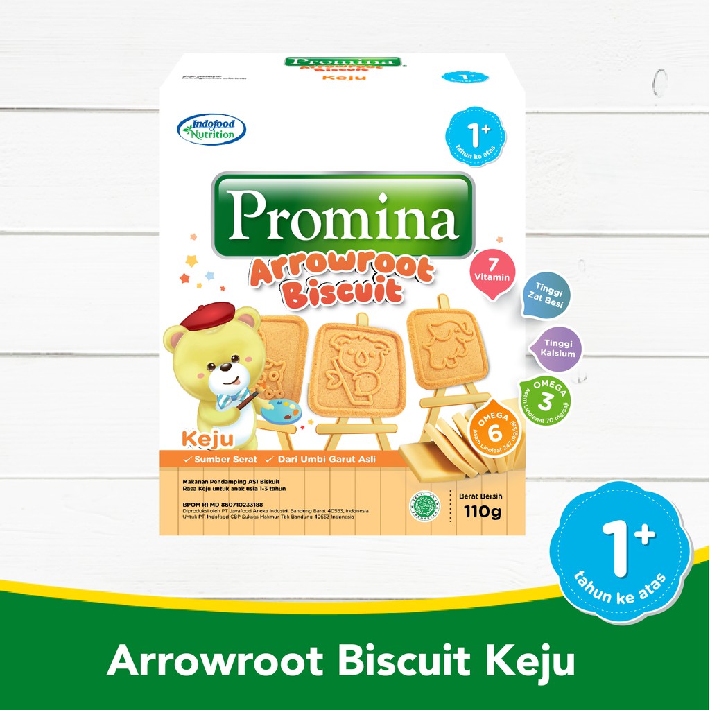 Promina Biskuit Bayi Cookies Snack Bayi Arrowroot New 110gr 12+ bln