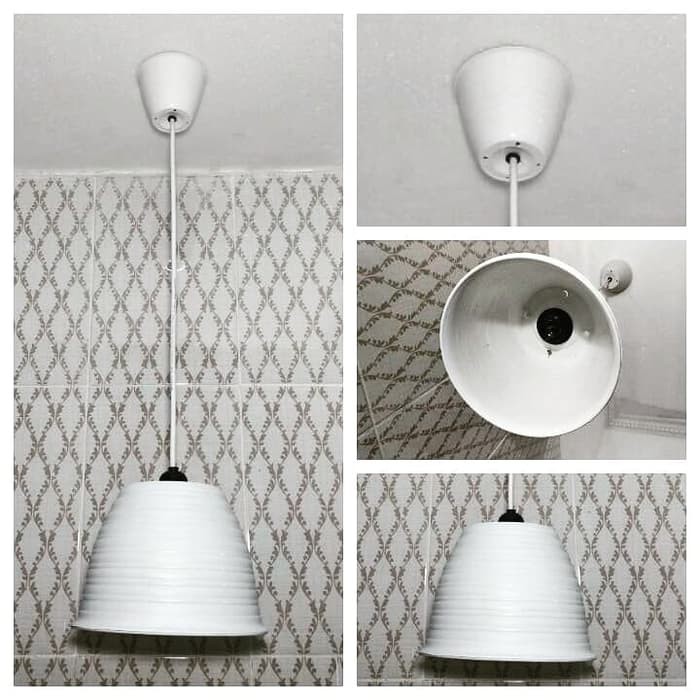 Kap Lampu gantung hias putih minimalis teras rumah garasi mobil motor loby cafe berkualitas tinggi