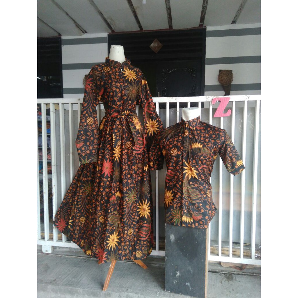 Sarimbit couple  gamis  dan  kemeja  batik Shopee Indonesia