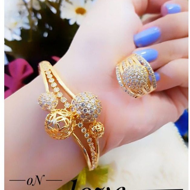 Xuping Set Gelang dan Cincin lapis Emas Lp02