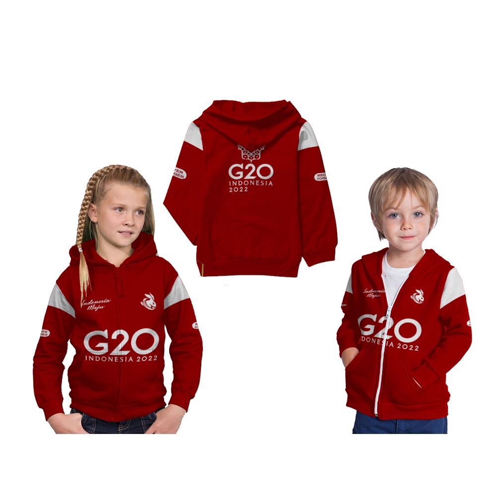 [Riashop] Jaket G20 Indonesia | Jaket Anak G20 Indonesia Memimpin | Jaket Hoodie G20 Indonesia