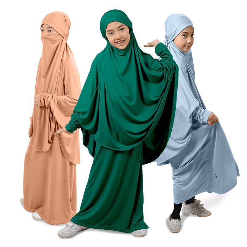 Gamis anak syar'i set French Khimar lengan