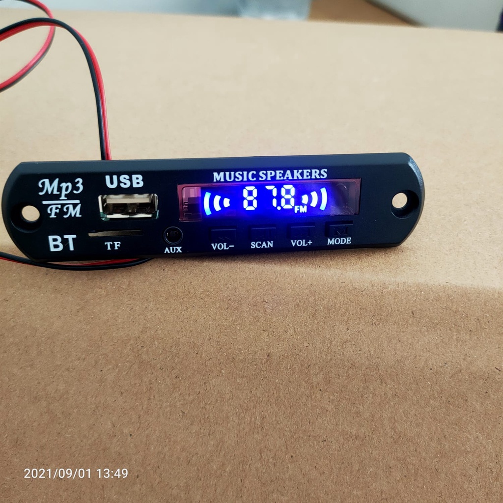 modul Mp3 Kit Modul Bluetooth 5.0 USB AUX Fm Ridio 12V Original VTF-108BT VIRE bisa COD