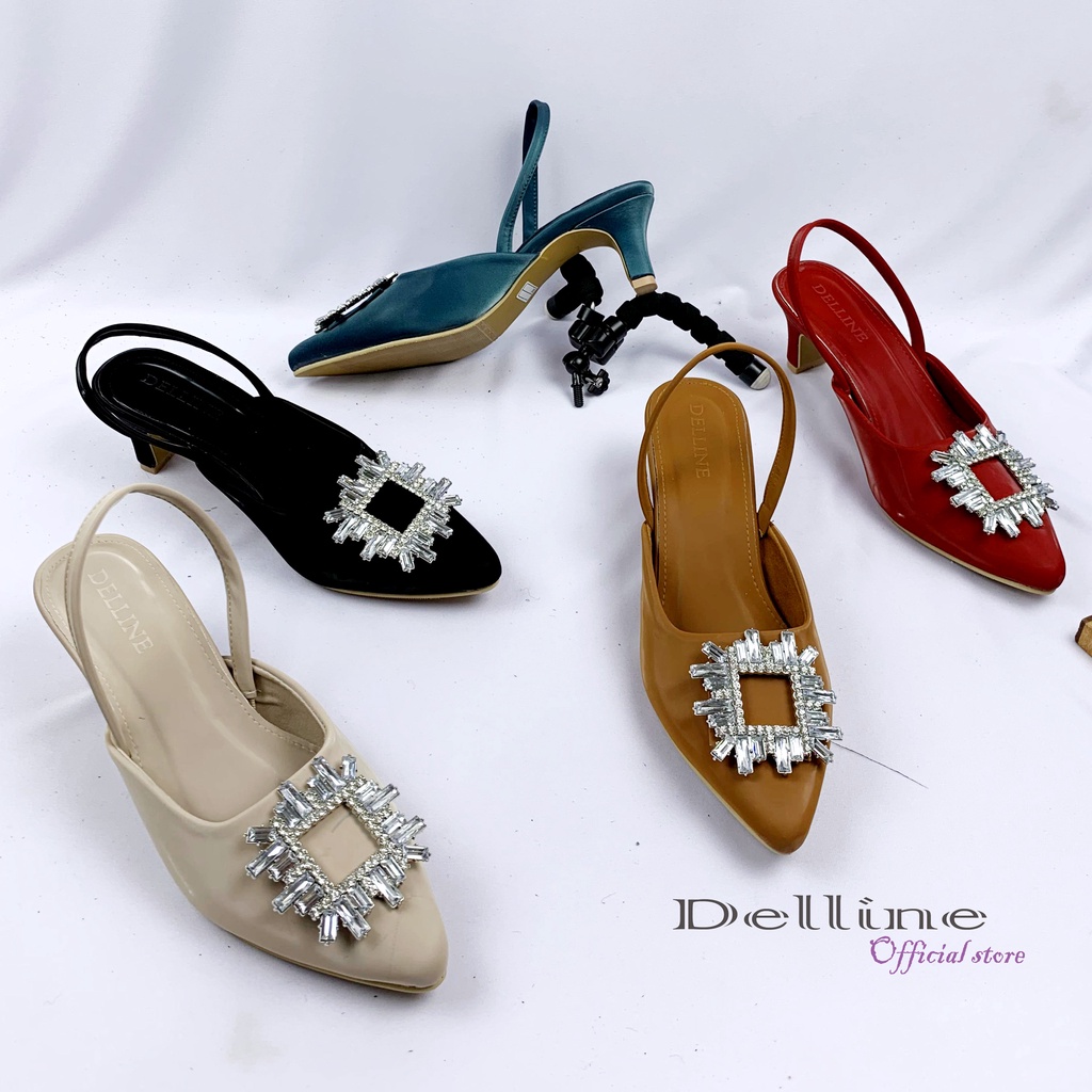 sendal wanita delline premium  hak 5 cm Arabella