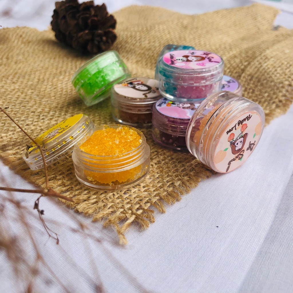 LIP SCRUB MURAH/ Lip scrub aman tanpa bahan pengawet, mampu melembabkan, exfoliator bibir, perawatan bibir viral, dan terlaris