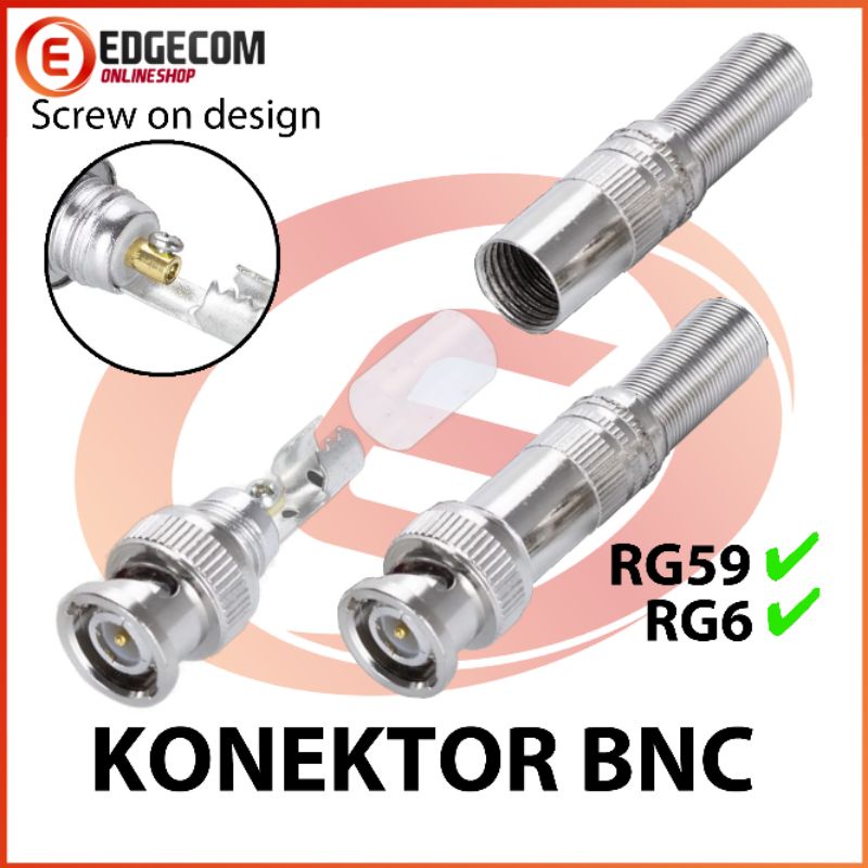 Konektor BNC Male Crimp Untuk Rg6 Per PCS / Satuan