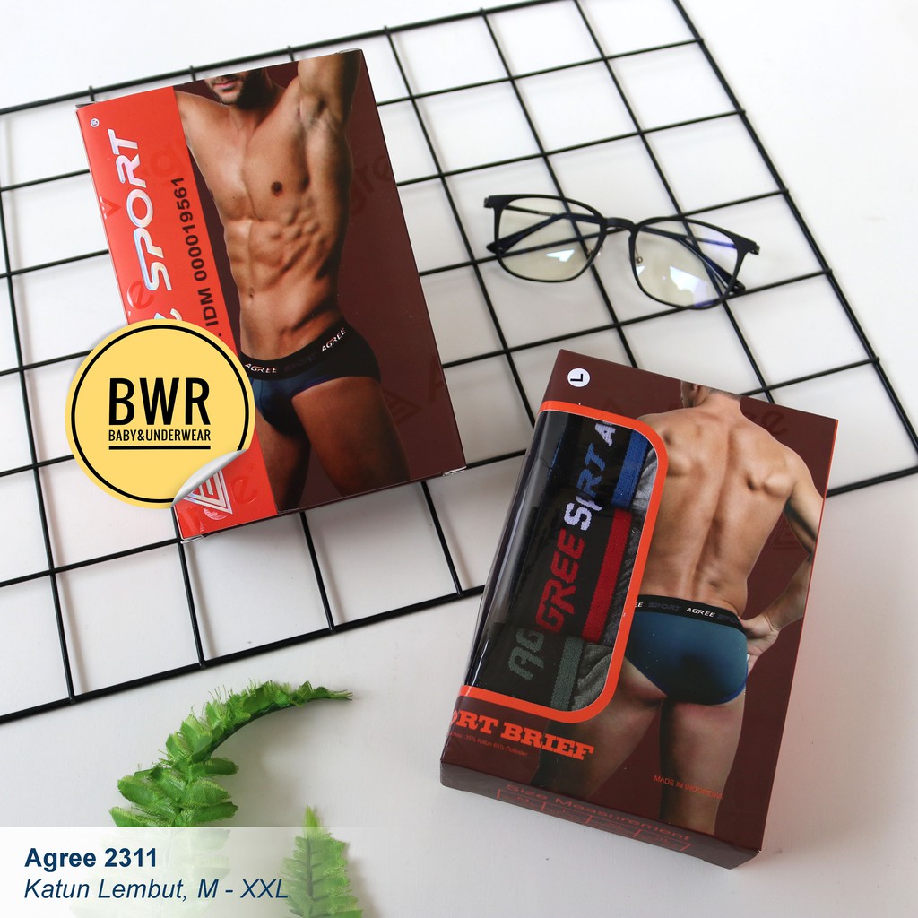 [ 3pc ] AGREE | CD AGREE 2311 | Celana Dalam Sempak Pria Dewasa 2311 Karet Boxer Lembut