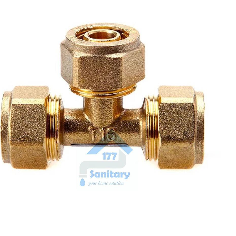 Baru - Nepel Tee KUNINGAN sambungan Pipa air Panas TPPP -kran T Fitting pipa nepel shower mur conect