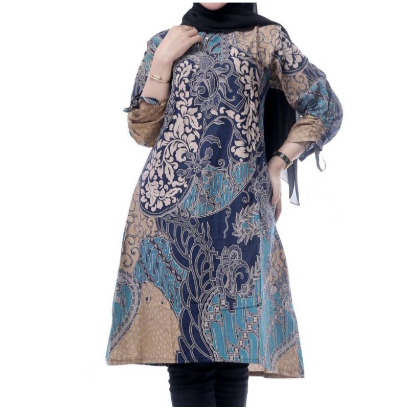 tunik pola warna terbaru ori baju kerja kantor Fashion wanita modern Arta batik Al 09 batik pilihan 