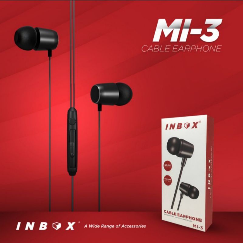 Headset INBOX M2,M3,M4 dan control volume extra bass