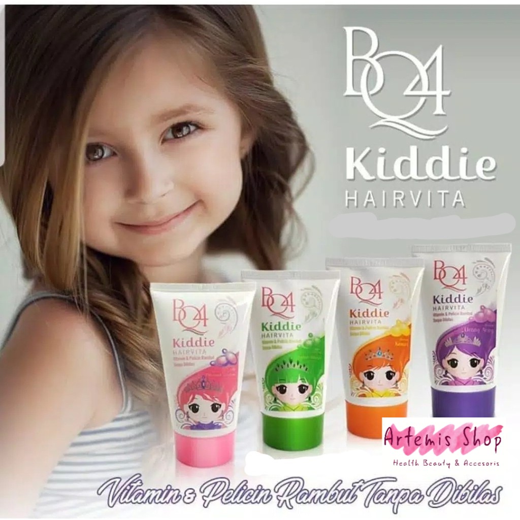 BQ4 Kiddie Hairvita Vitamin &amp; Pelicin Rambut Tanpa dibilas tube 50ml anak