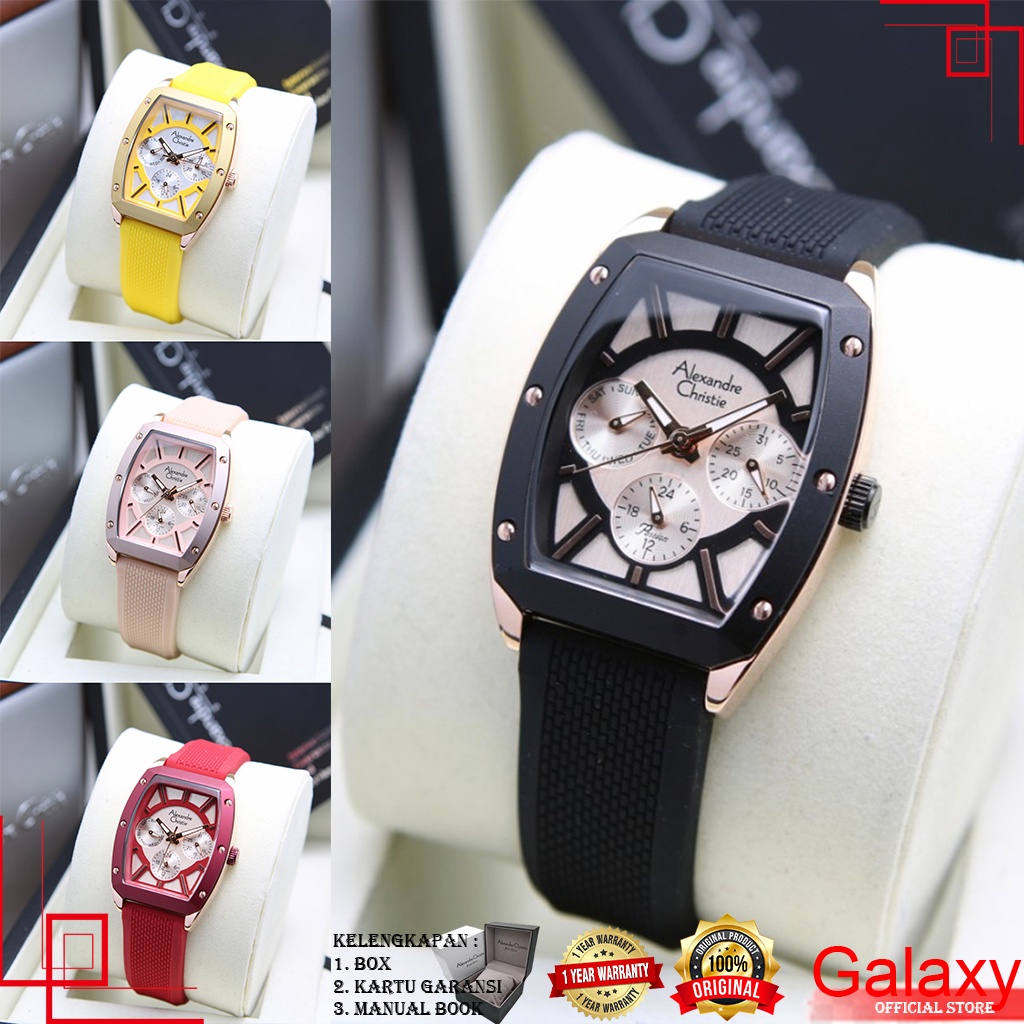 ALEXANDRE CHRISTIE AC RUBBER JAM ORIGINAL JAM TANGAN AC WANITA GARANSI RESMI 1 TAHUN ALEXANDRE CHRIS