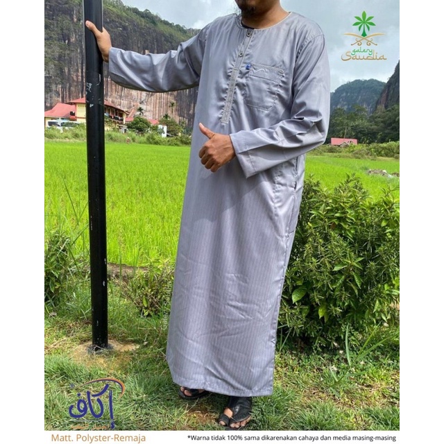 jubah Ikaf dewasa Polyester lengan panjang /jubah ikaf saudi