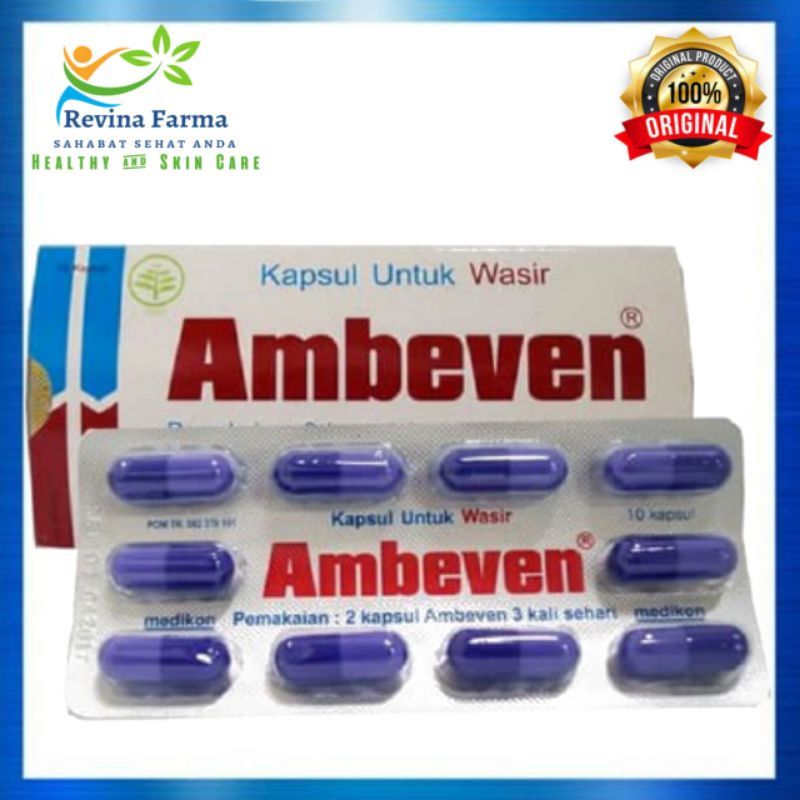 Ambeven 1 Strip isi 10 Kapsul Obat Wasir, Ambean, Hemoroid 100% Produk Original