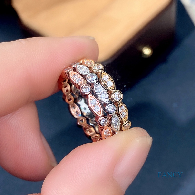 Cincin Zircon Kubik Bulat Untuk Wanita