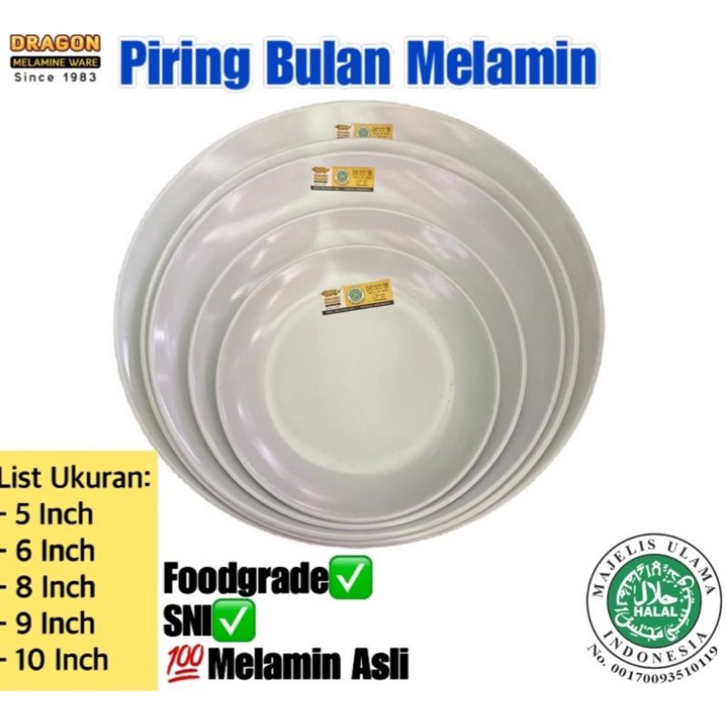 PIRING BULAN MELAMIN GOLDEN DRAGON