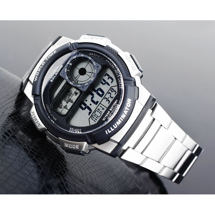 Casio Original AE-1000WD-1A Jam Tangan Pria - Digital - Stainless - Silver