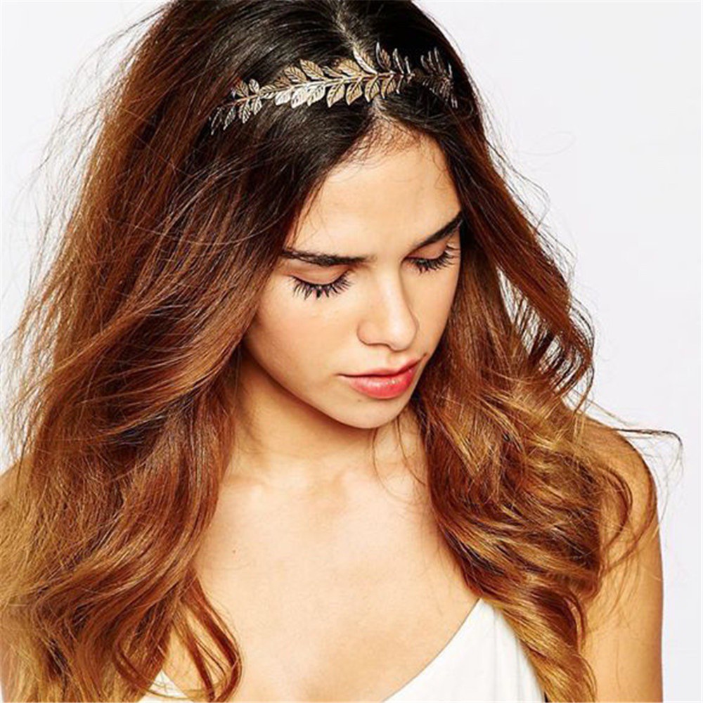 Golden Leaves Tiara Crown Headwear Hair Bands