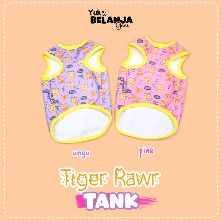 Baju Kucing Bahan Polyester Tiger Rawr Tank Series Terlucu Baju Kucing anjing kelinci Lucu murah Size S-XL / Yuk Belanja Gaes!