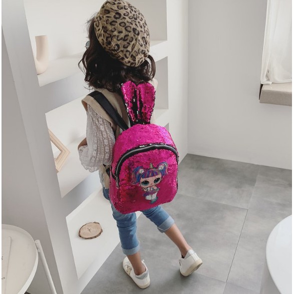 Tas Ransel Sekolah Anak Karakter LOL Blink LED Telinga