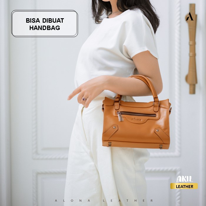 Tas Wanita Branded Model Selempang Slempang Jinjing Bahan 100% Kulit Sapi Asli Original Alona Clarabell Leather Sling Shoulder Bag