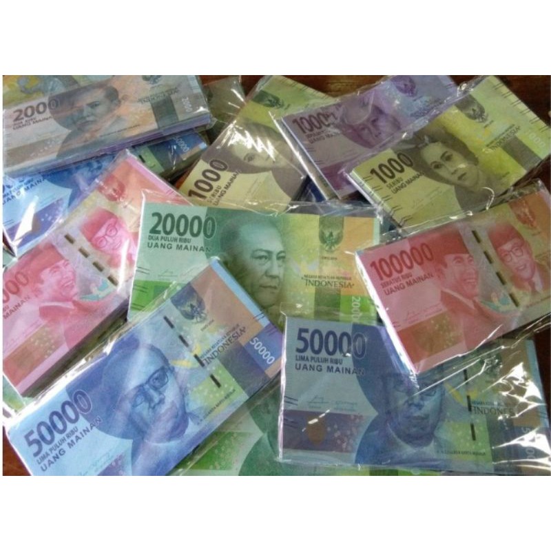 mainan duit-duitan mainan uang monopoli isi 100pcs