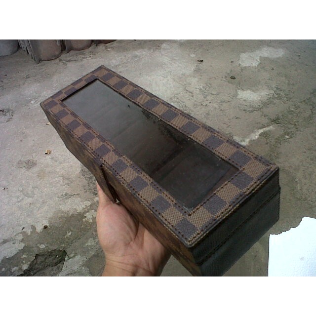 Watches Box Organizer Box Jam Tangan isi 6 Motif DAMIER Kotak Jam Tangan Arloji