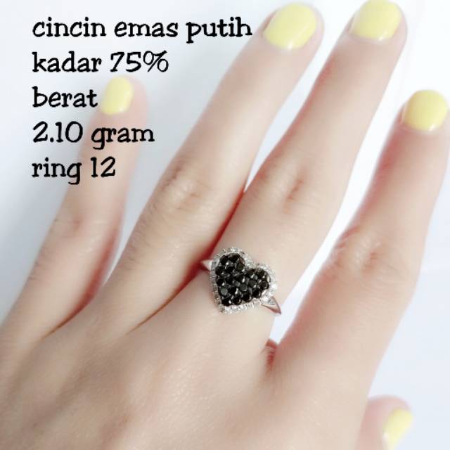 cincin emas putih kadar 75 persen 2.10 gram