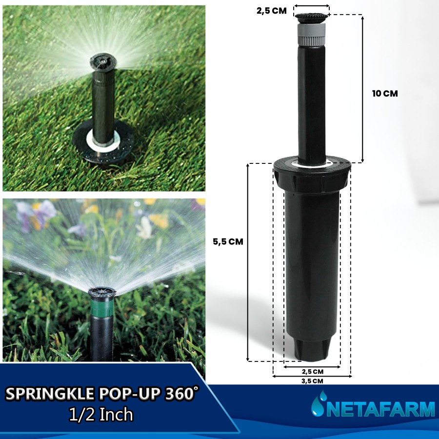 Sprinkler Pop-Up Auto Rotating 360° 1/2&quot; 1804 SAM - 1 Pcs