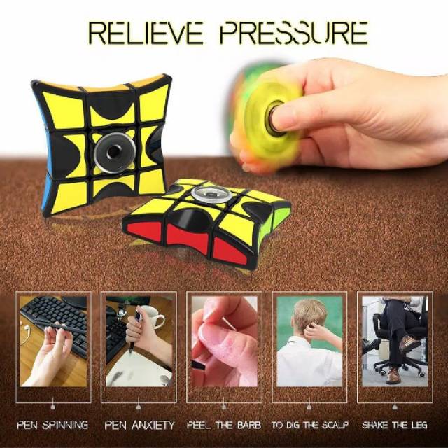 Rubik Cube Spinner QIYI 1x3x3 - Fidget Spiner - Mainan Puzzle Rubiks.
