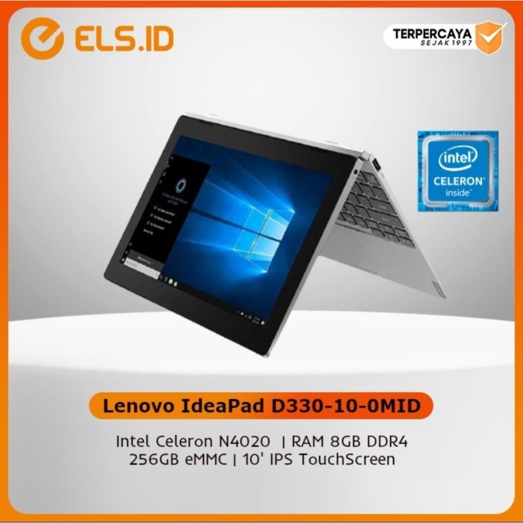 Lenovo IdeaPad D330-10-0MID Touch 2in1 - Grey [Celeron N4020-8GB-256GB-W10 PRO]