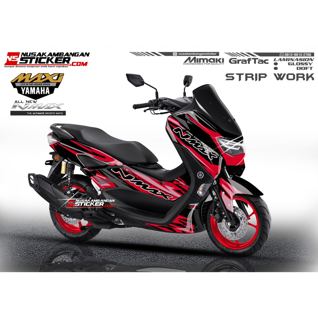 Decal Sticker Yamaha Nmax 155 New 2020 Strip Merah