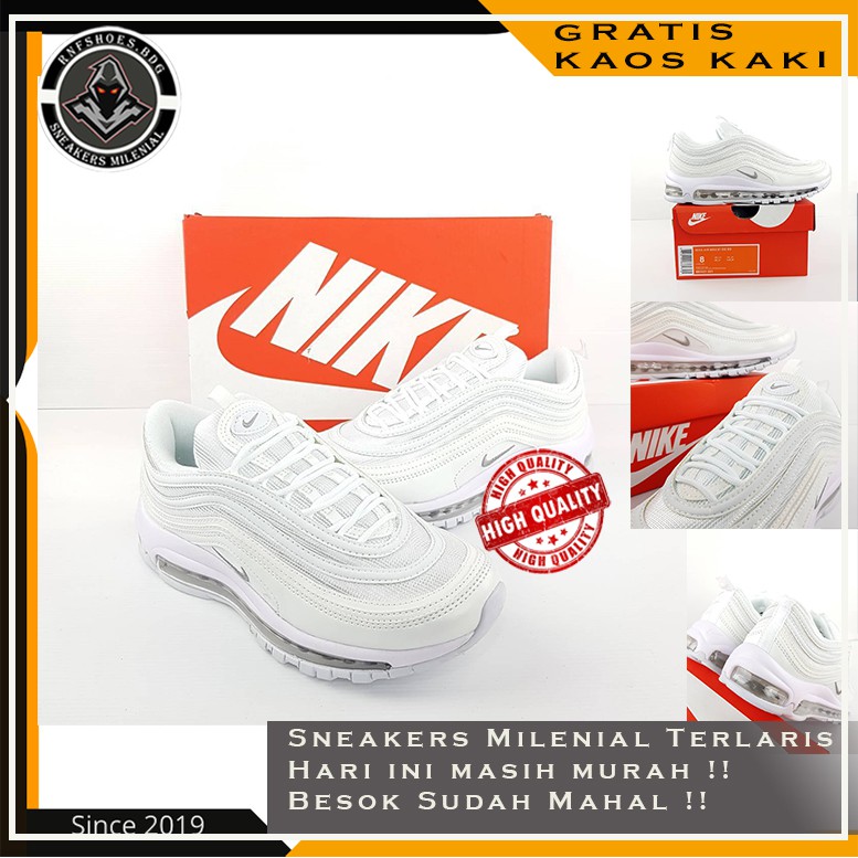 Nike Air Max 97 Full White Size 36-44 Made In Vietnam High Quality Bnib