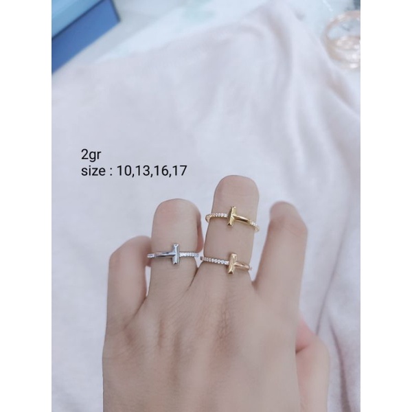 cincin tifany corr mp full / cincin perak asli silver 925 lapis emas / cincin fashion wanita