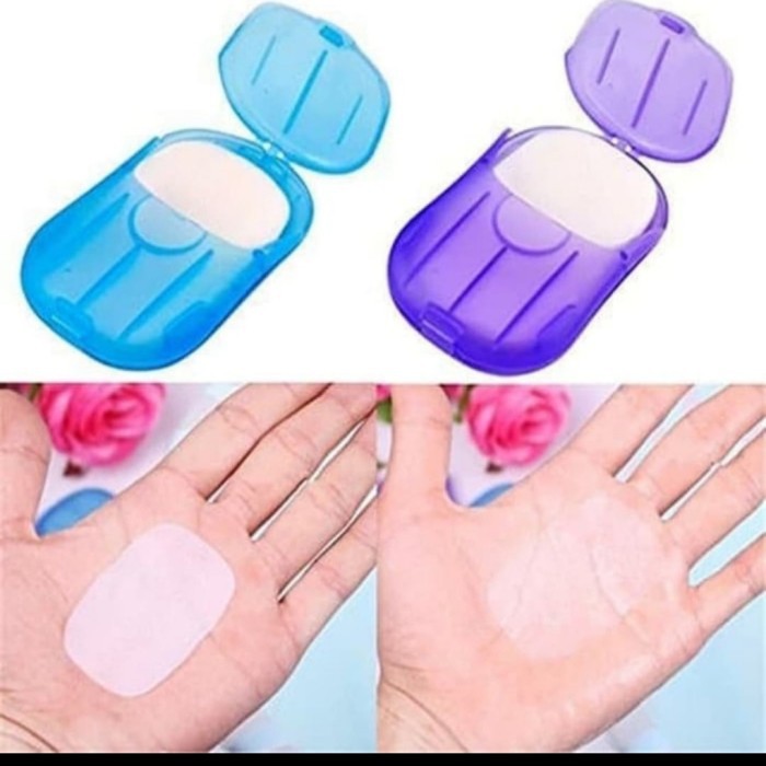 sabun kertas cuci tangan praktis Travelling paper hand soap alat kebersihan bakteri virus healthy on