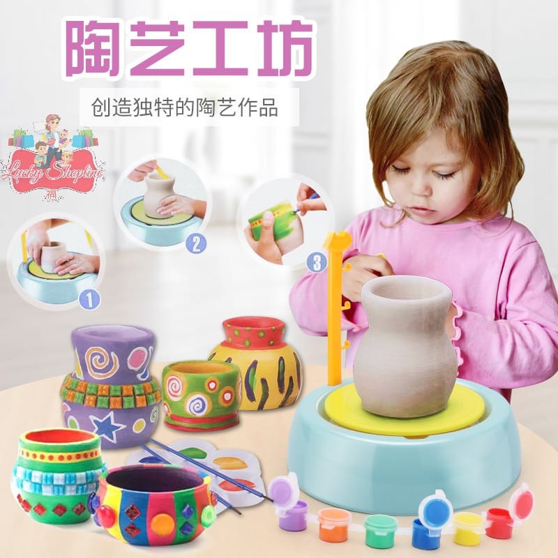 [BIG SALE] Pottery wheel - diy toys - activity games - tanah liat