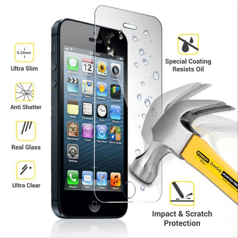 Iphone 5 5S 5G Tempered Glass Handphone Screen Guard Handphone