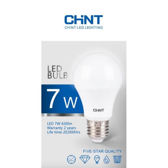Lampu LED Chint 7 watt Kuning 3000K Bulb 7w 7watt GARANSI