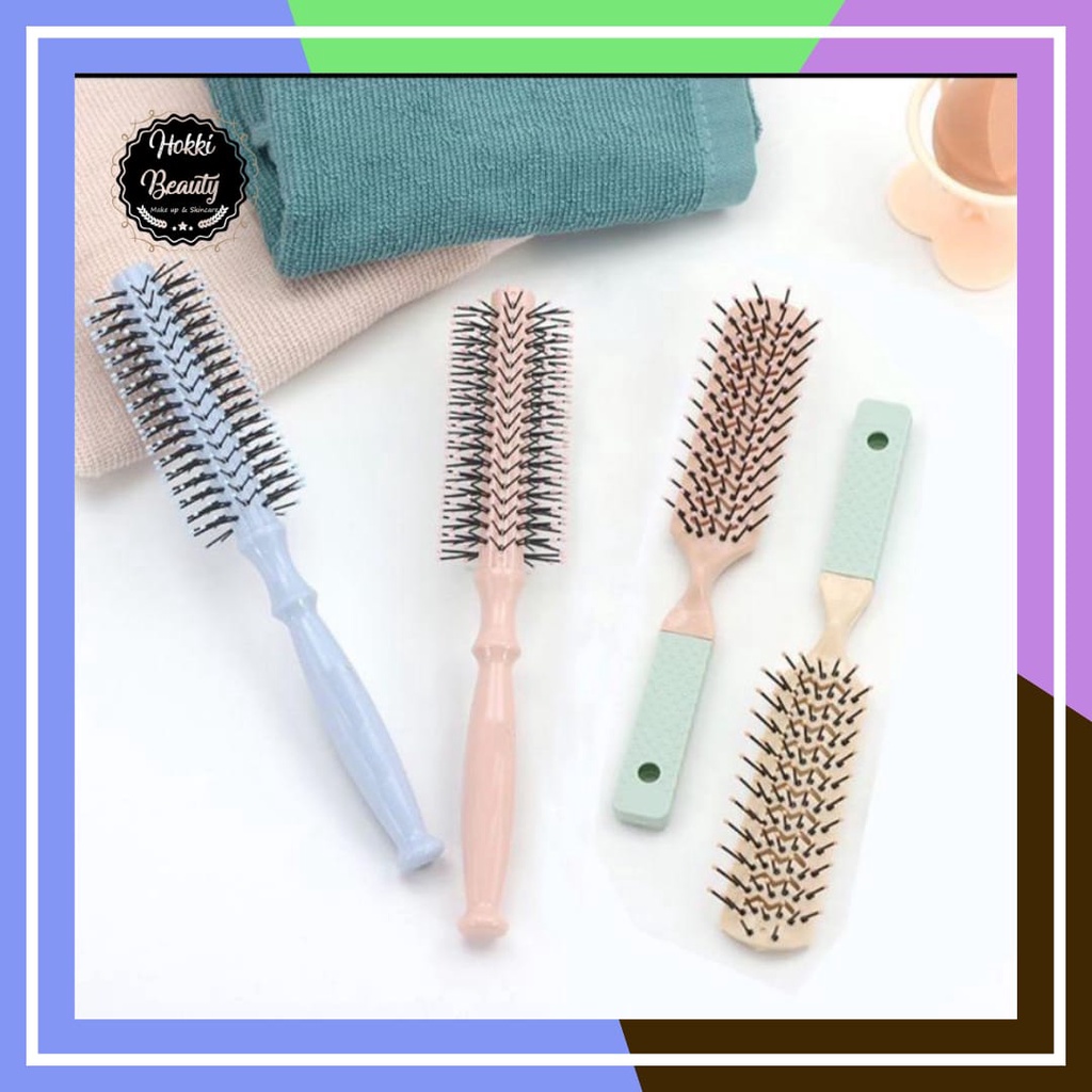 COMB SISIR BLOW RAMBUT / SISIR RAMBUT ROLL ANTI KUSUT ROUND COMB / SISIR GULUNG RAMBUT ROLL / SISIR 1/2 BLOW